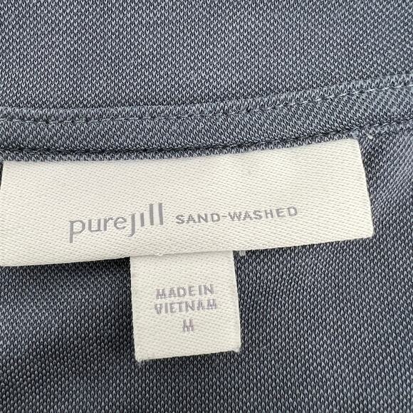 J. Jill Purejill Steel Blue Sand-Washed Tencel ¾ Sleeve Pullover Size M - Picture 5 of 8